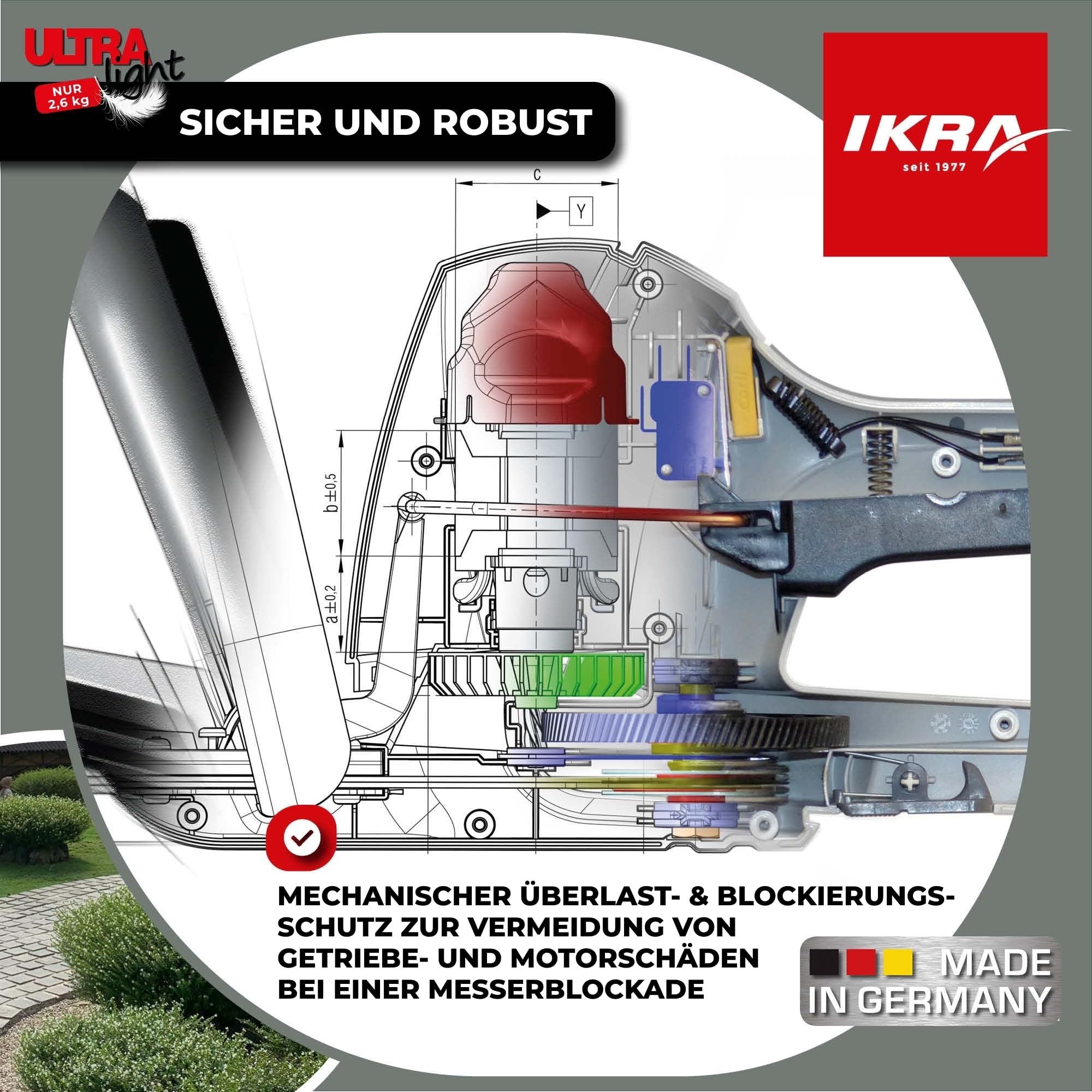 ikra-ultralight-fhs-1555-elektro-heckenschere-55-cm-schnittl-nge-2-6-kg-inkl-pfl image 5