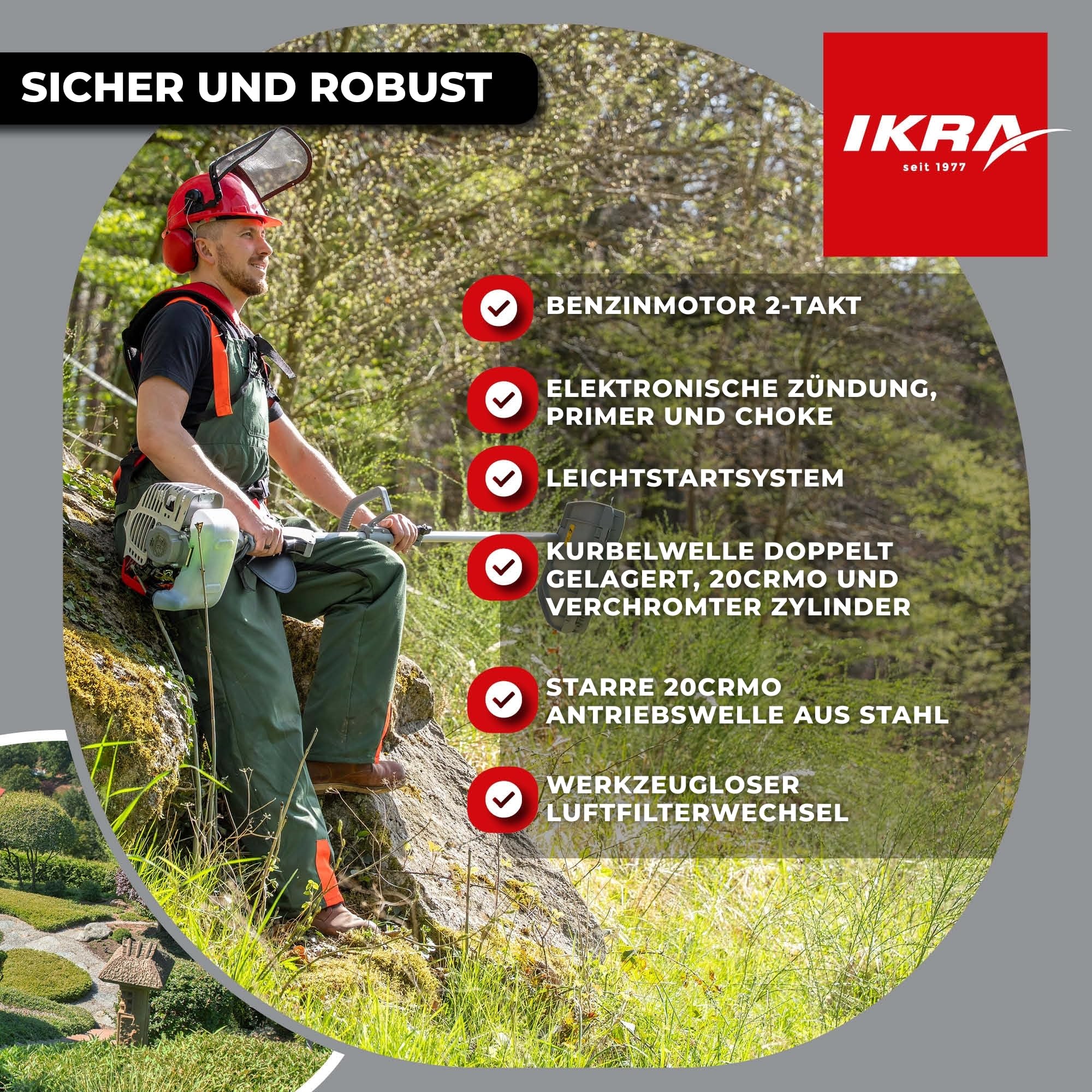 ikra-ibkh-52-1-benzin-multitool-4in1-rasentrimmer-freischneider-heckenschere-hoc image 4