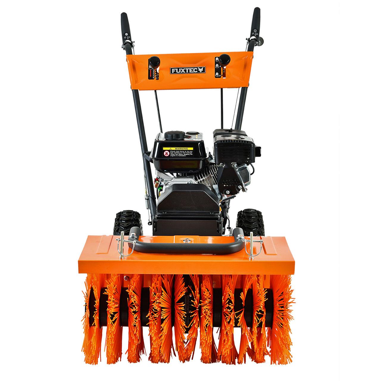 fuxtec-benzin-kehrmaschine-fx-km196-set3-mit-schneeschild-und-kehrgutsammelbeh-l image 4