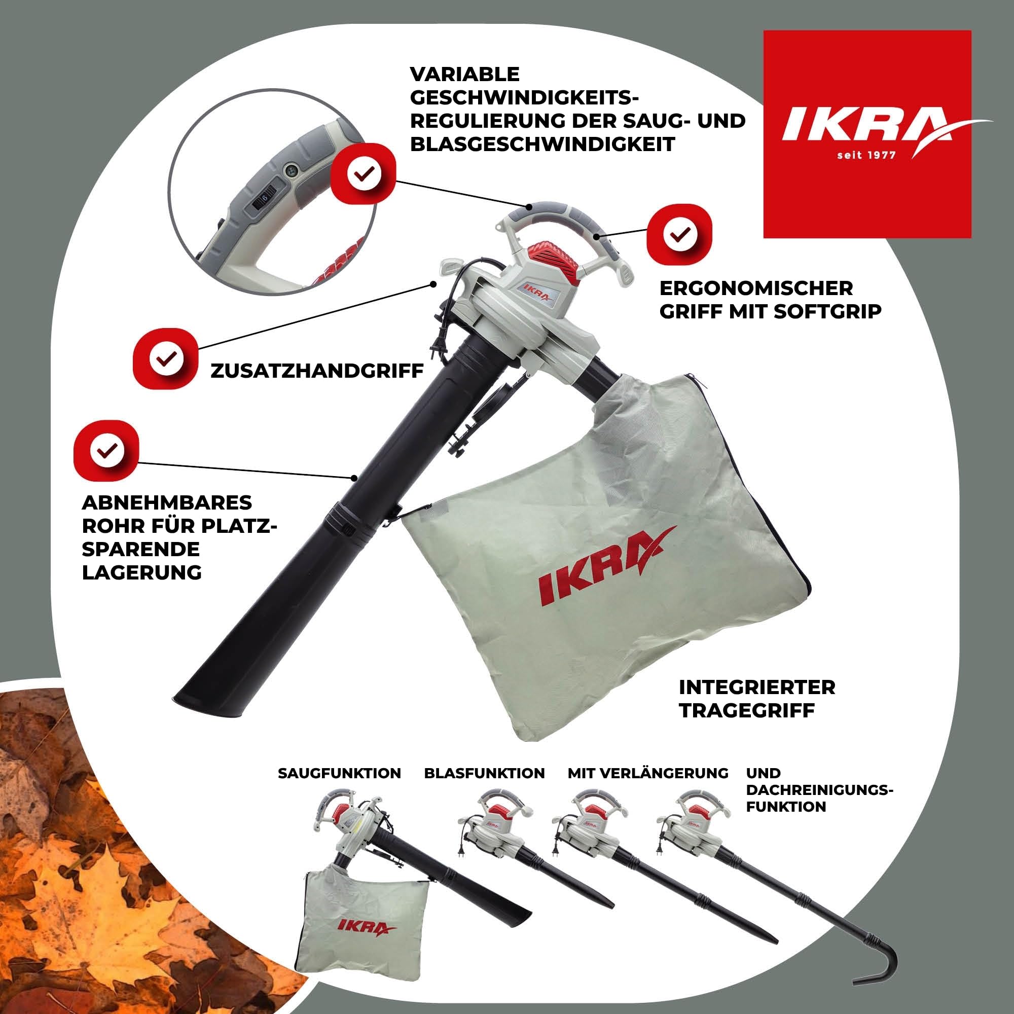 ikra-iebv-3200-elektro-laubsauger-laubbl-ser-3in1-3200-w image 8