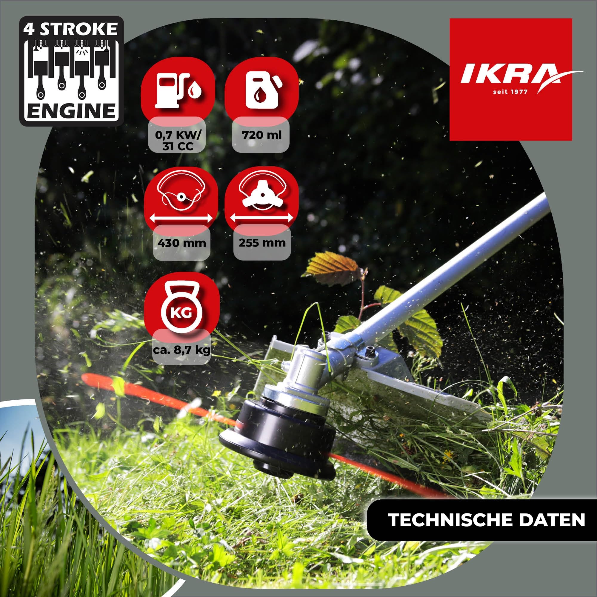 ikra-ibf-31-4-benzin-freischneider-mit-4-takt-motor-31-cm-inkl-fadenspule-3-zahn image 5