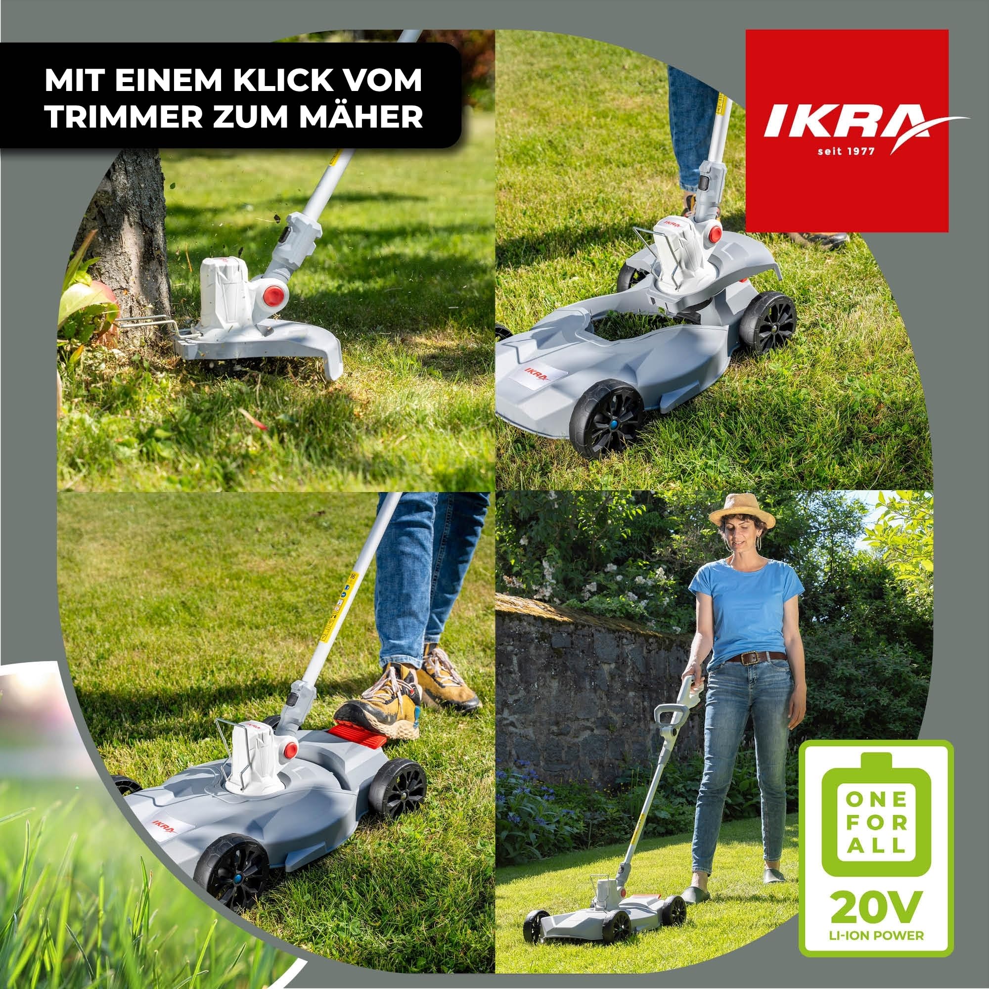 ikra-2in1-akku-rasentrimmer-iart-2030-f-20-v-30-cm-mit-m-heraufsatz image 2