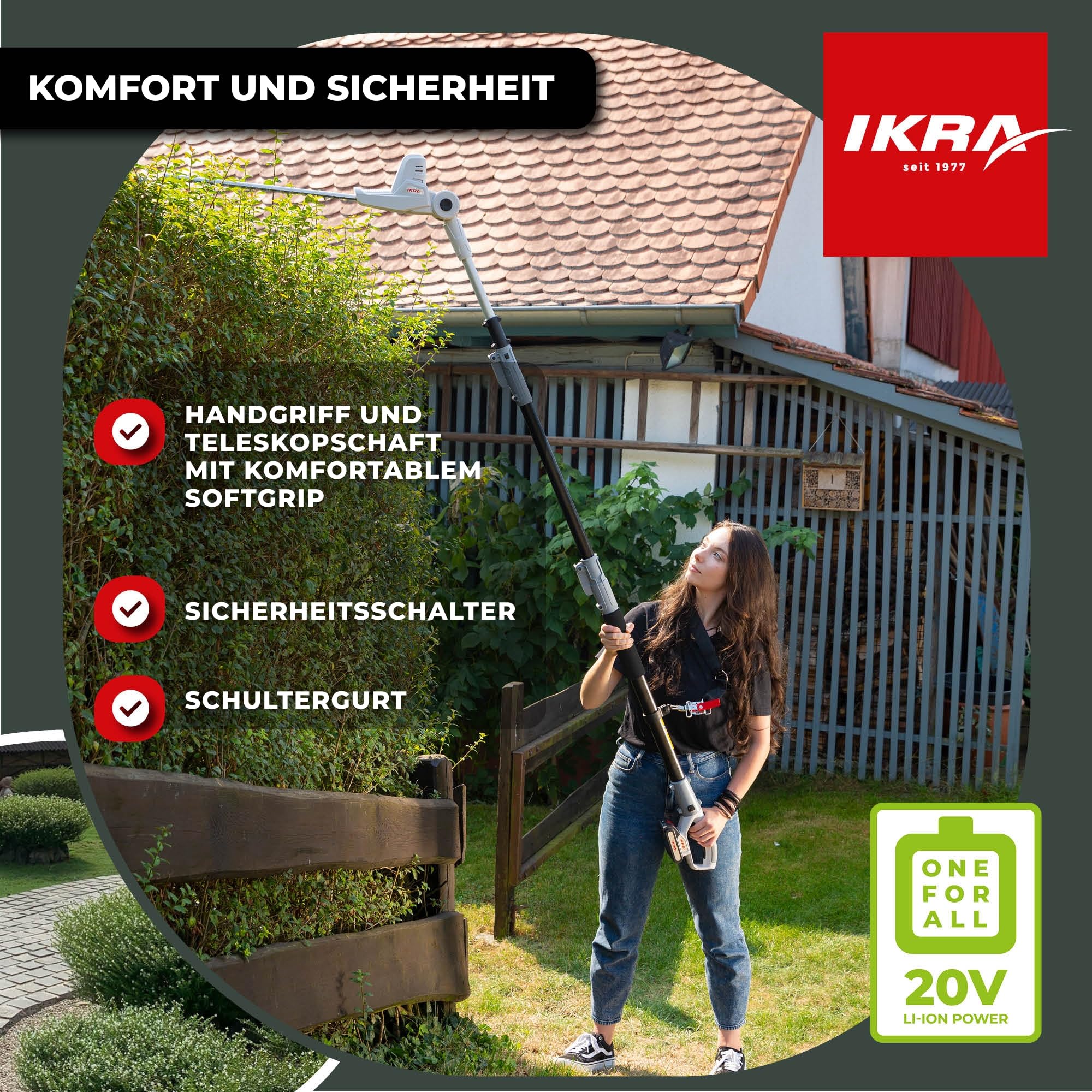 ikra-icph-2040-akku-teleskop-heckenschere-40-cm-20v-inkl-akku image 4