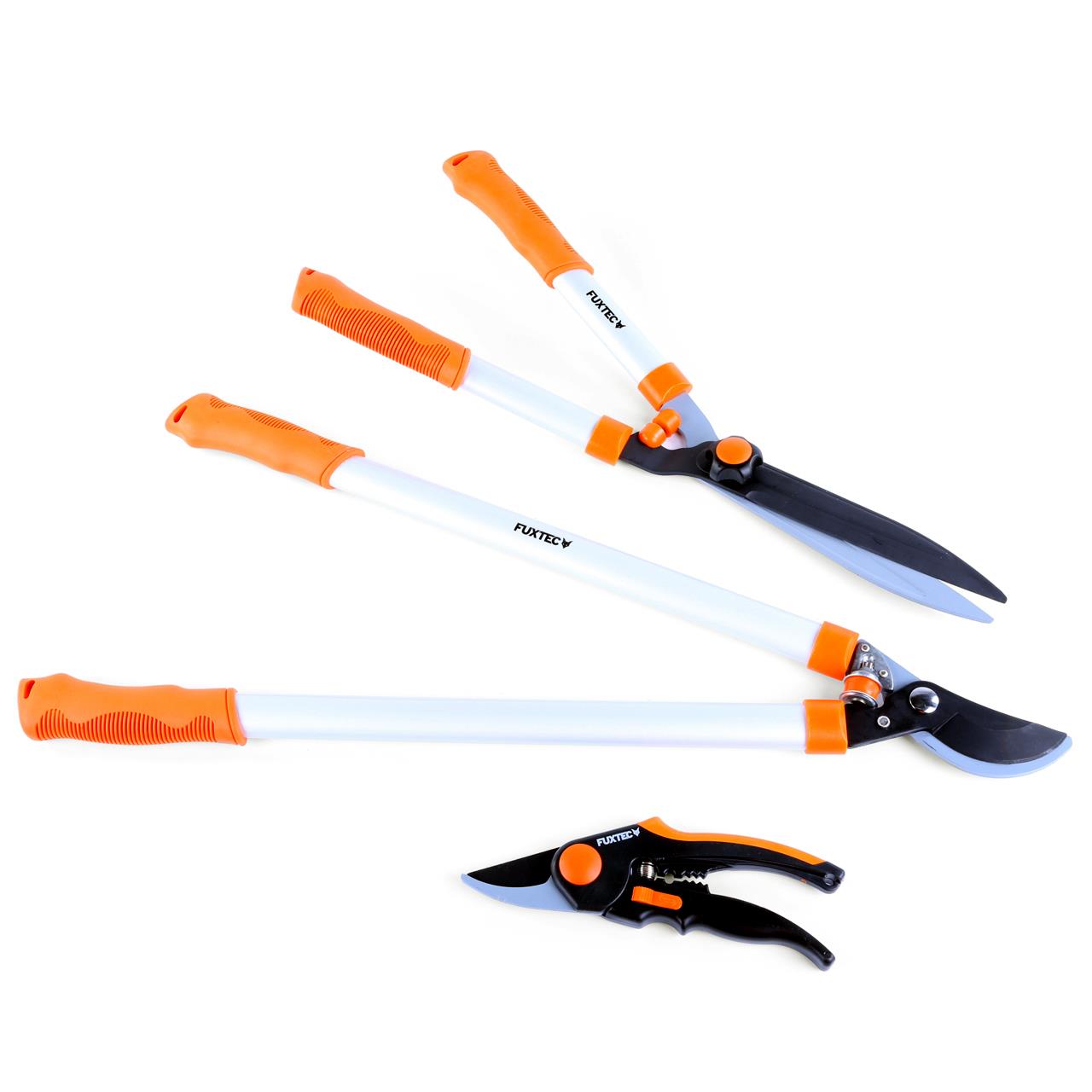 b-ware-fuxtec-gartenscheren-premium-3er-set-astschere-rebschere-heckenschere image 2