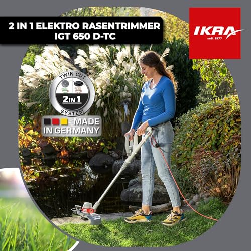 ikra-elektro-rasentrimmer-igt-650-d-tc-650-w-30-cm-schnittbreite-twincut-system- image 8