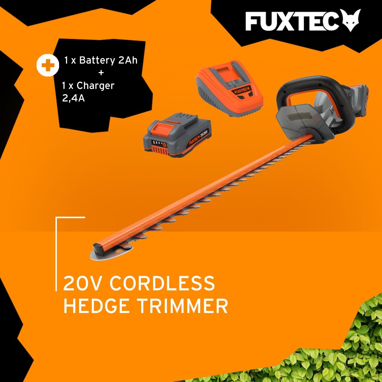fuxtec-fx-ht20-set-akku-heckenschere-52-cm-mit-20v-akku image 2