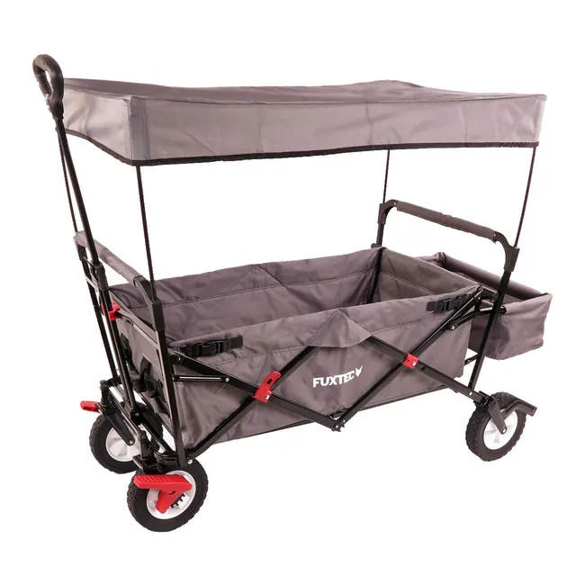 fuxtec-ct-400gr-faltbarer-bollerwagen-grau-mit-sonnendach-b-ware image 1