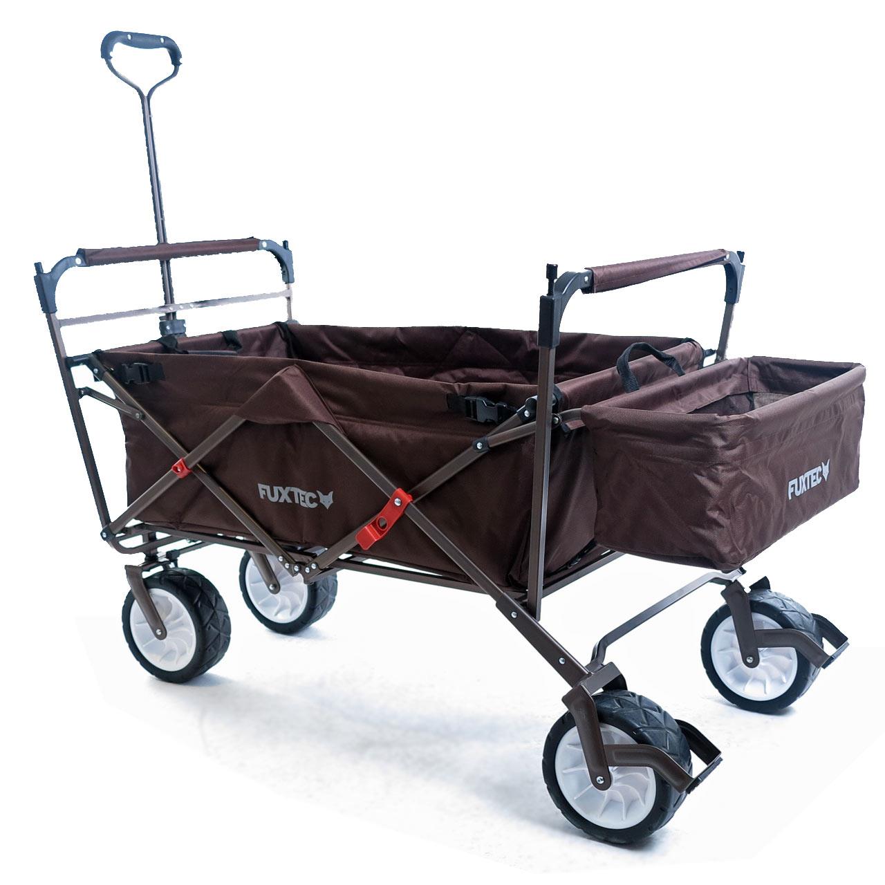fuxtec-bollerwagen-jw-76cbr-braun-mit-sonnendach-b-ware-faltbar image 5