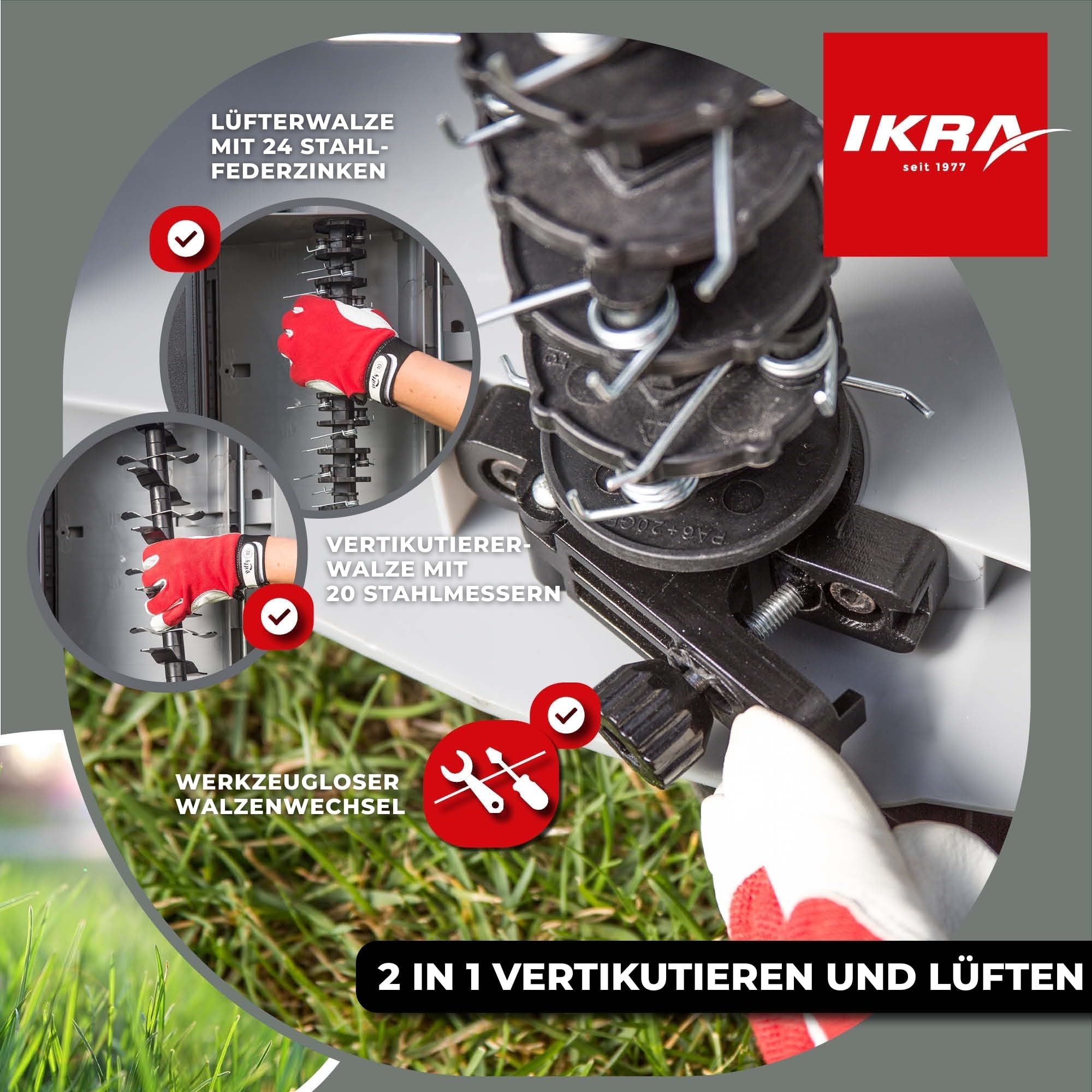 ikra-elektro-vertikutierer-rasenl-fter-ievl-1840-40-cm-1800-w image 2