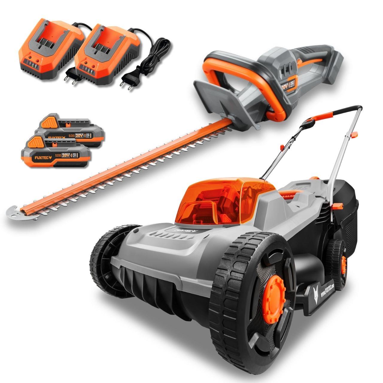fuxtec-20v-akku-garten-set-fx-e1rm20eco-fx-e1hs20-mit-akku-ladeger-t image 1