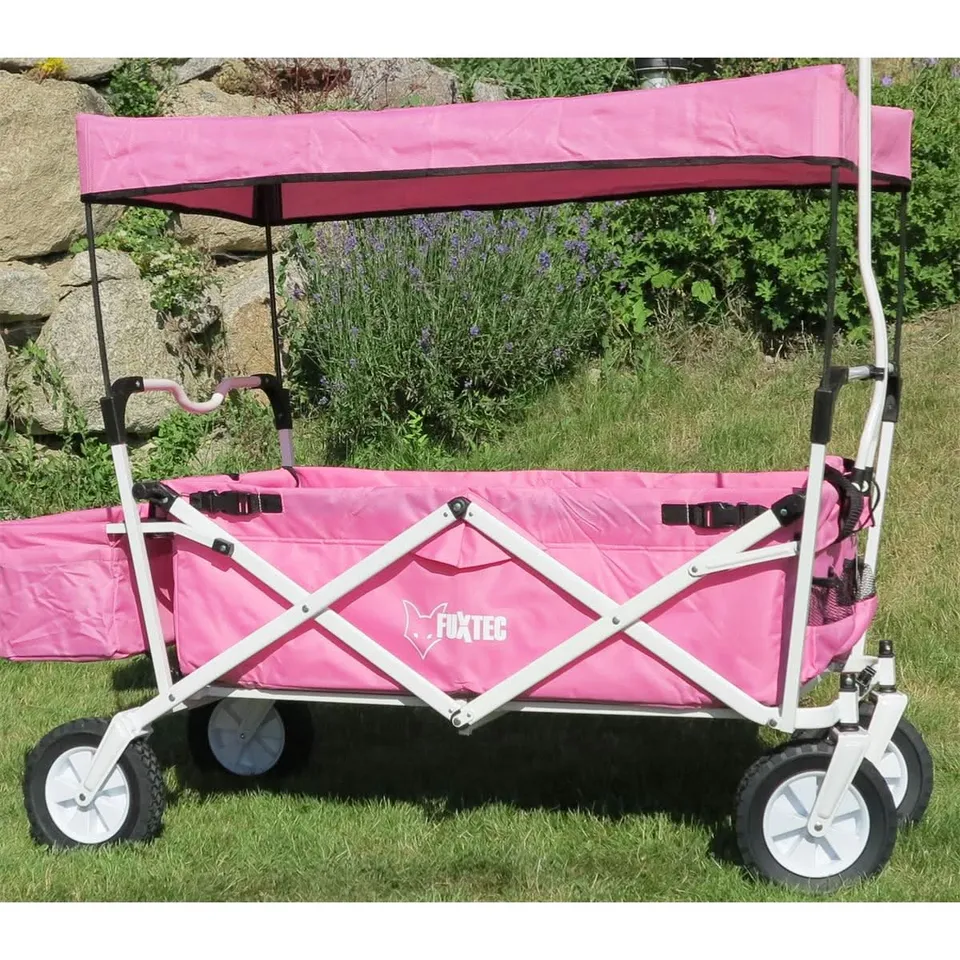 fuxtec-bollerwagen-jw-76ar-rosa-mit-sonnendach-b-ware image 1