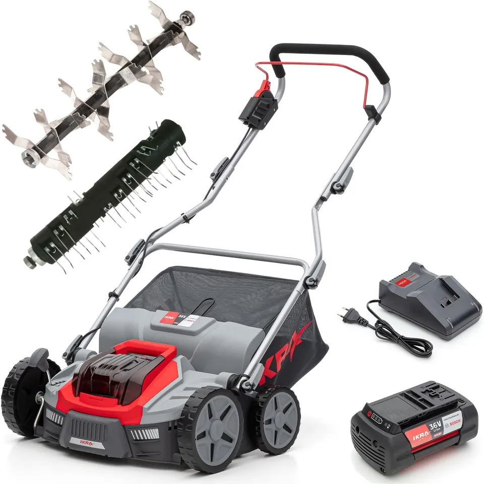 ikra-ib-sr-36-3in1-akku-vertikutierer-rasenl-fter-36cm-inkl-36v-4ah-akku-und-lad image 1