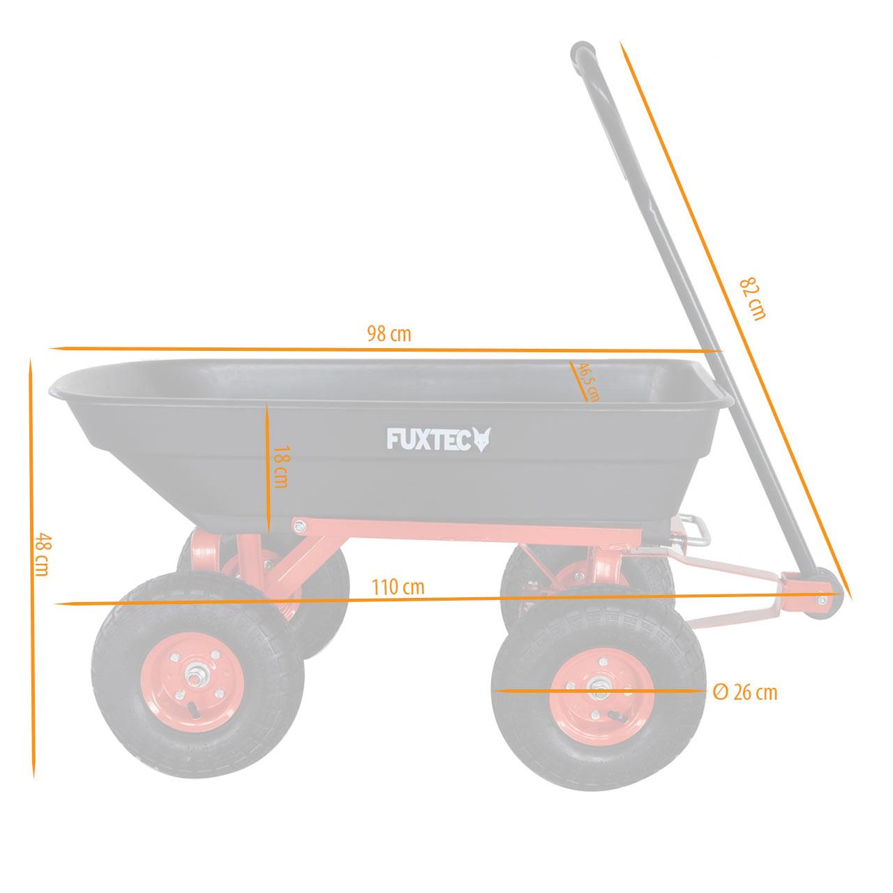 fuxtec-kippwagen-fx-kw2175-transportwagen-300-kg-mit-kippfunktion image 3