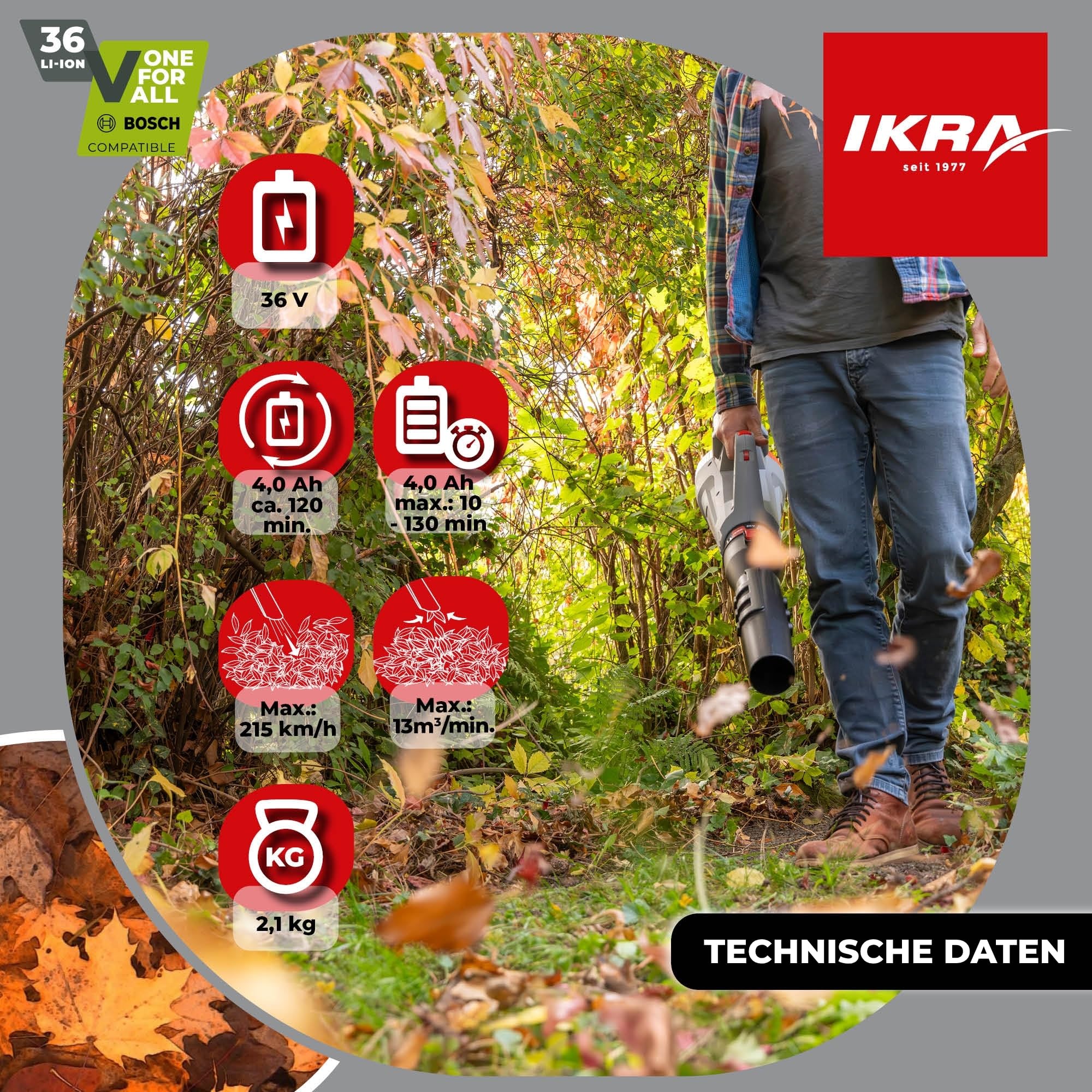 ikra-laubbl-ser-ib-lb-36-turbo-schalter-ohne-36v-akku-ladeger-t-kompatibel-mit-b image 6