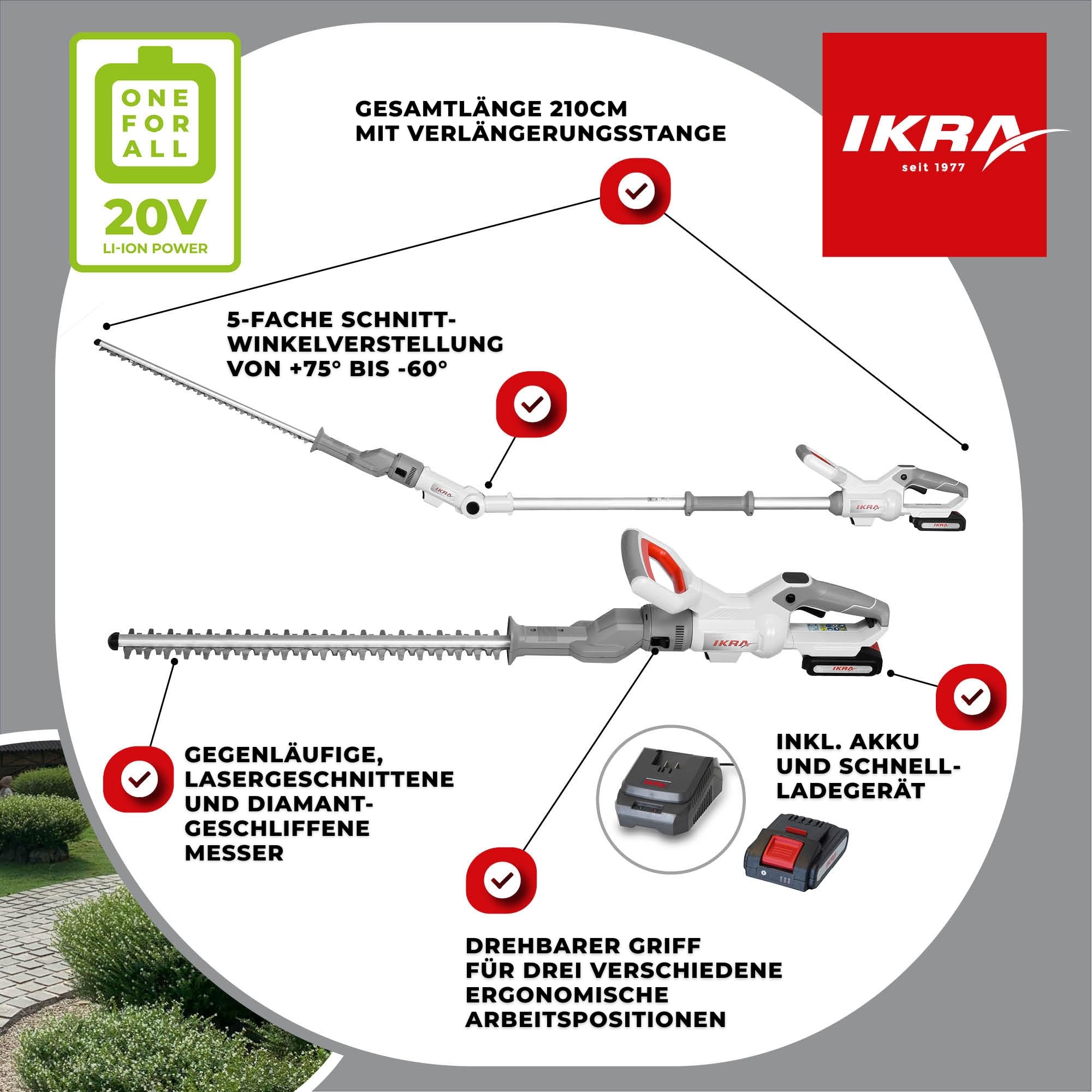 ikra-icph-2050-2in1-teleskop-heckenschere-20v-mit-2-akkus-und-schnelllader image 3