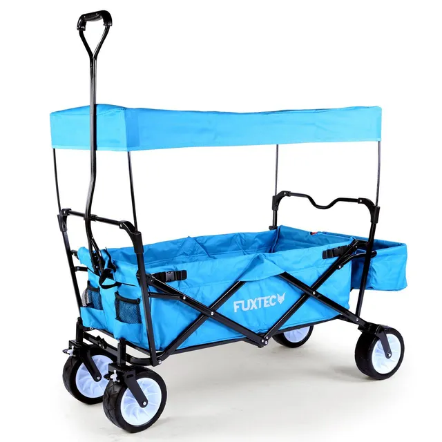 fuxtec-bollerwagen-fx-bw100-t-rkisblau-b-ware-faltbar-75-kg image 1