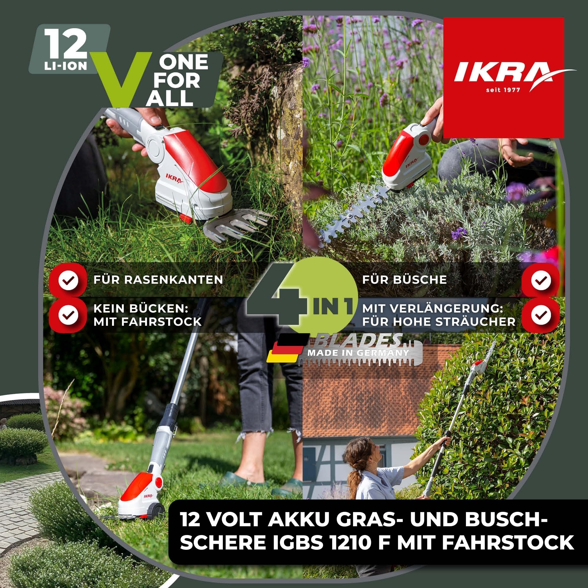 ikra-akku-grasschere-strauchschere-igbs-1210f-12v-2in1-inkl-teleskopstiel image 3