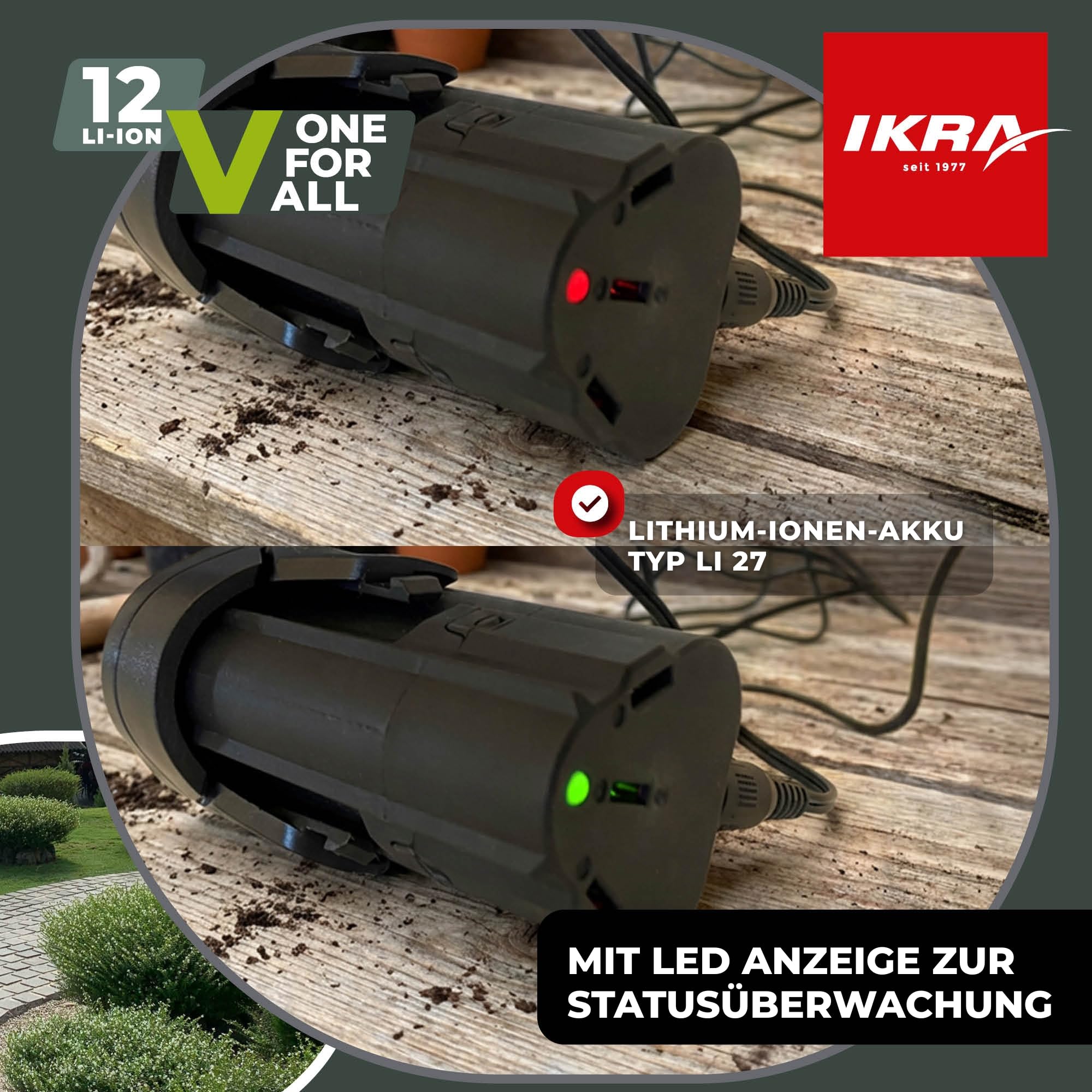 ikra-li-27-lithium-ionen-ersatzakku-12v-2-5ah-f-r-ikra-12v-gartenger-te image 3