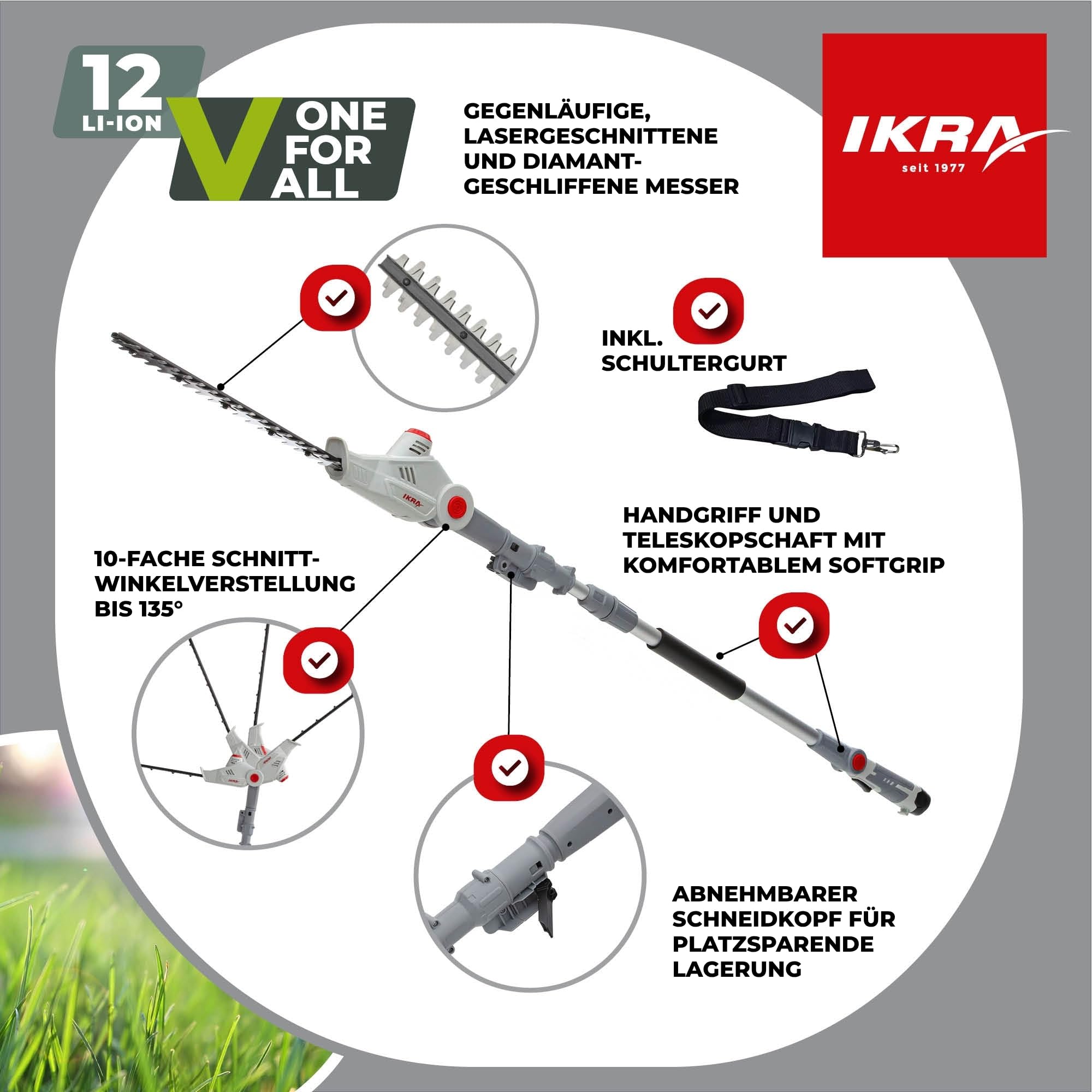ikra-teleskop-heckenschere-iaths-1241-41-cm-bis-3-5-m-inkl-12v-akku-ladeger-t image 7