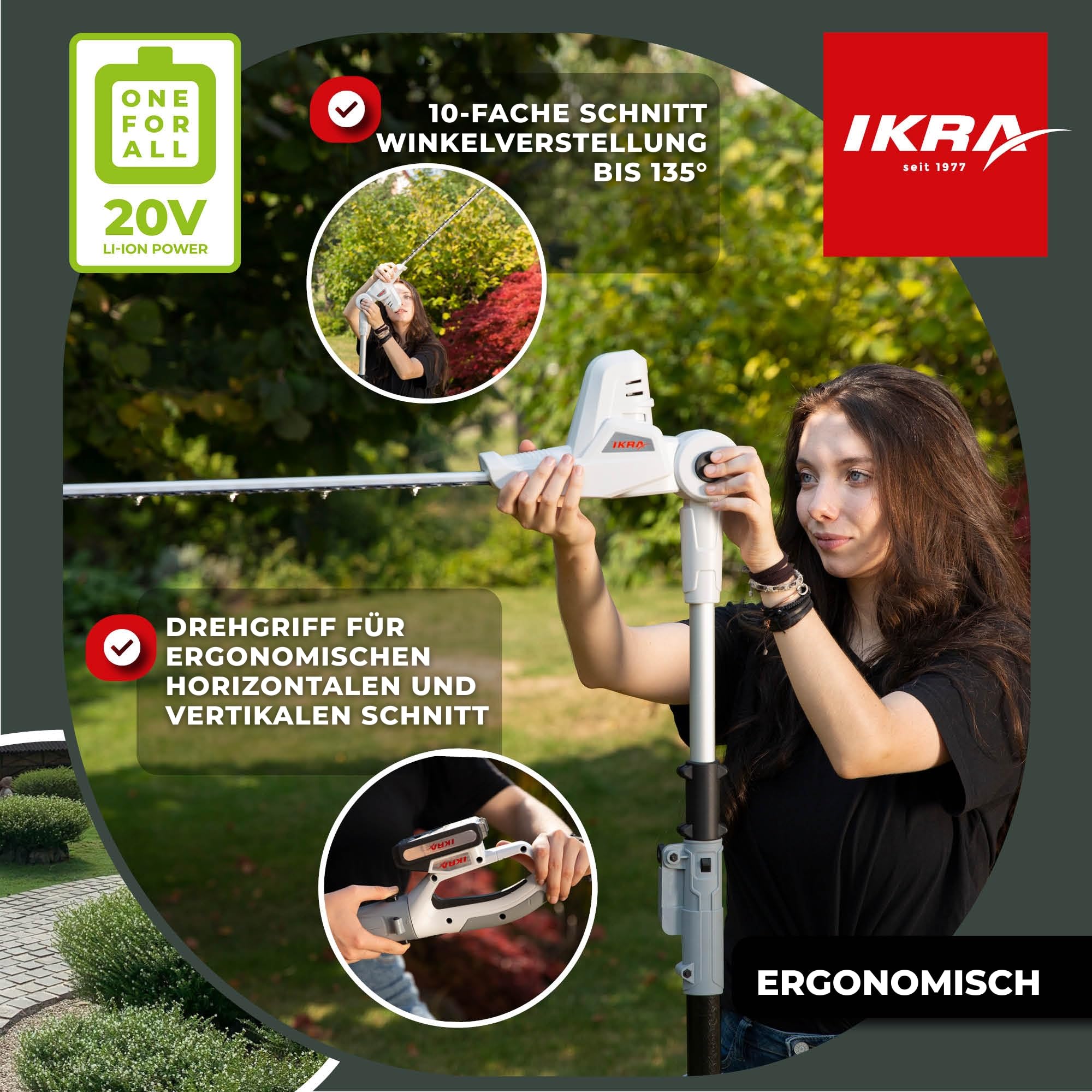 ikra-icph-2040-akku-teleskop-heckenschere-40-cm-20v-inkl-akku image 3